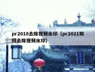 pr2018去除视频水印（pr2021如何去除视频水印）