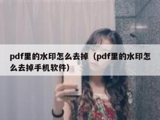 pdf里的水印怎么去掉（pdf里的水印怎么去掉手机软件）