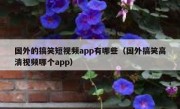 国外的搞笑短视频app有哪些（国外搞笑高清视频哪个app）