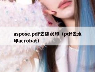 aspose.pdf去除水印（pdf去水印acrobat）