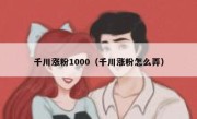 千川涨粉1000（千川涨粉怎么弄）