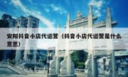 安阳抖音小店代运营（抖音小店代运营是什么意思）