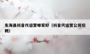 东海县抖音代运营哪家好（抖音代运营公司招聘）