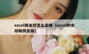 excel有水印怎么去掉（excel的水印如何去掉）