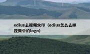 edius去视频水印（edius怎么去掉视频中的logo）