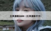 三天涨粉1000（三天涨粉千万）