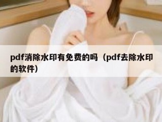 pdf消除水印有免费的吗（pdf去除水印的软件）