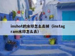 inshot的水印怎么去掉（instagram水印怎么去）